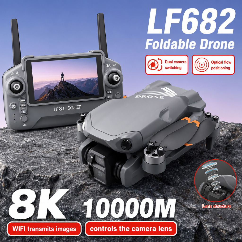 Drone Gimbal Brushless - Drone Aereo LF682 con Doppia Fotocamera
